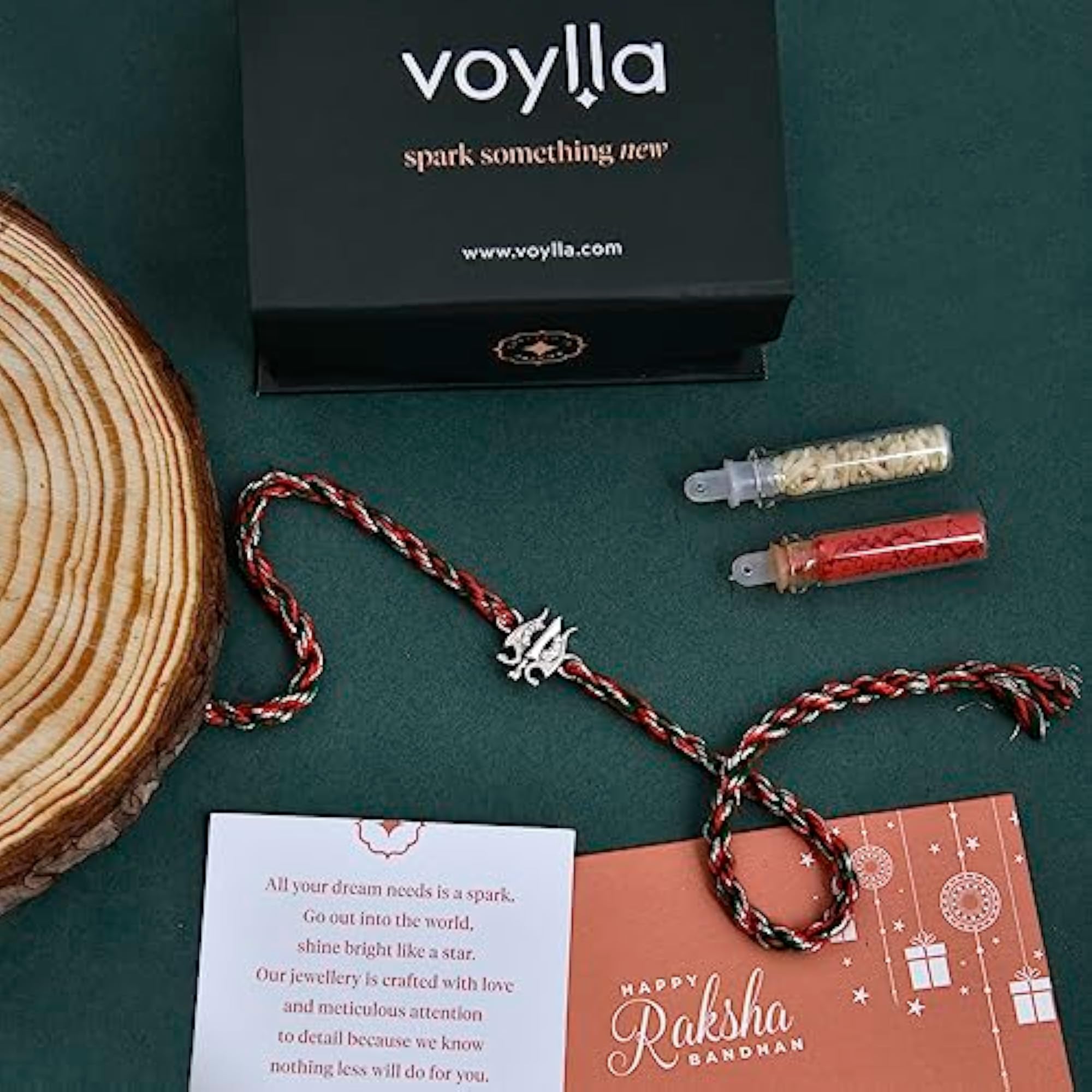 925 Silver Thread Rakhi with Roli Chawal Pack - Rakhi For Brother